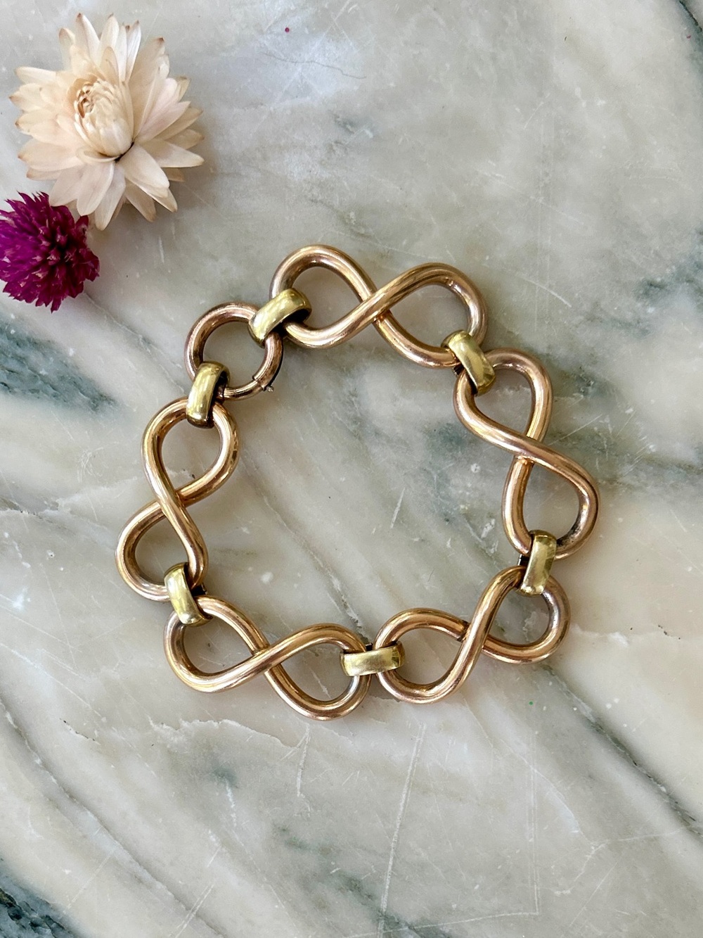 Vintage Mid Century Krementz Two Tone Bracelet